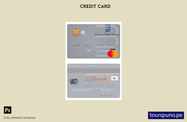 lista para imprimir plantilla de mastercard de San Marino Banca di San Marino